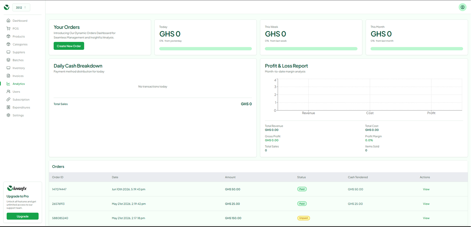 Daily Profit Reports Interface